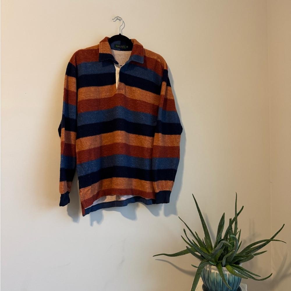 VTG 90’s Unisex Wool Striped Polo Sweater